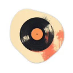 Vinylplaat - Zwart - Verfspatten - Retro Wandcirkel Organisch Forex 3mm klein -3d