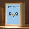Vogel - Blauw - Gezicht Light Box met kabel (Kinderlampje) klein -zzz_3d_website