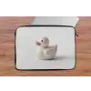 Badeend - Minimalistisch - Wit laptophoes neopreen klein -tafel