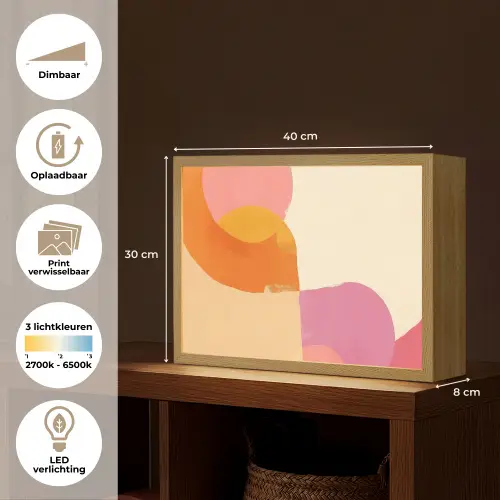 Vormen - Abstract - Kleurrijk Light Box met batterij (Wandlamp) middel -USP_websiteoverzichtNL