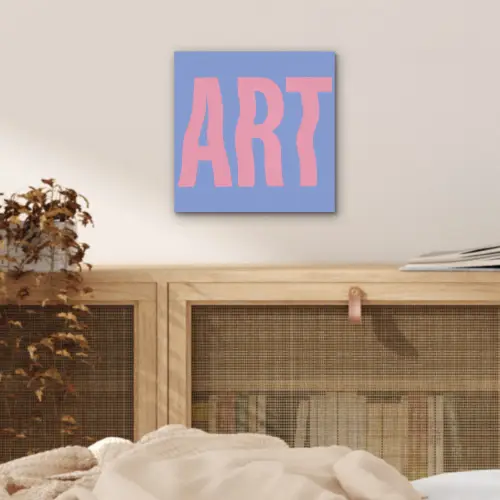 Art - Roze - Blauw aluminium wit klein -sfeer3