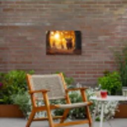 Schotse hooglander - Bos - Herfst - Dieren - Natuur - Bladeren Tuinposter op houten frame 2 cm dik klein -sfeer3