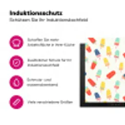 IJsjes - Speels - Kleurrijk Inductie beschermer vinyl 3mm klein 276 -zzzzzzz-lf-ups