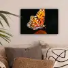 Vlinder - Bloemen - Insect - Portret - Zwart - Oranje canvas 2cm klein -sfeer1
