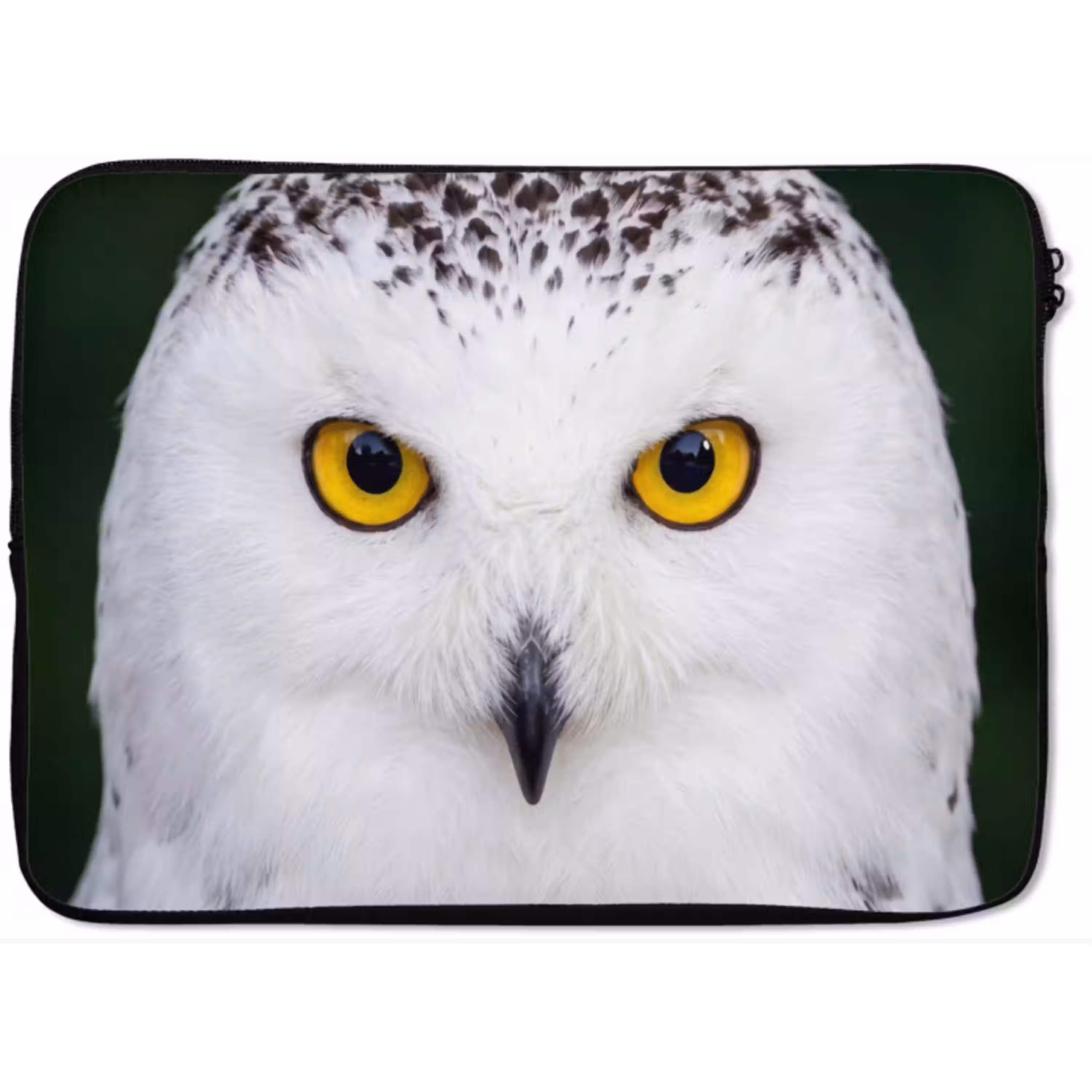 Sneeuwuil - Portret - Geel laptophoes neopreen klein -zkaufland3dotto