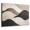 Golven - Abstract - Beige Textielframe zwart klein -3d