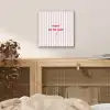 Focus on the good - Strepen - Roze - Smiley aluminium wit klein -sfeer3