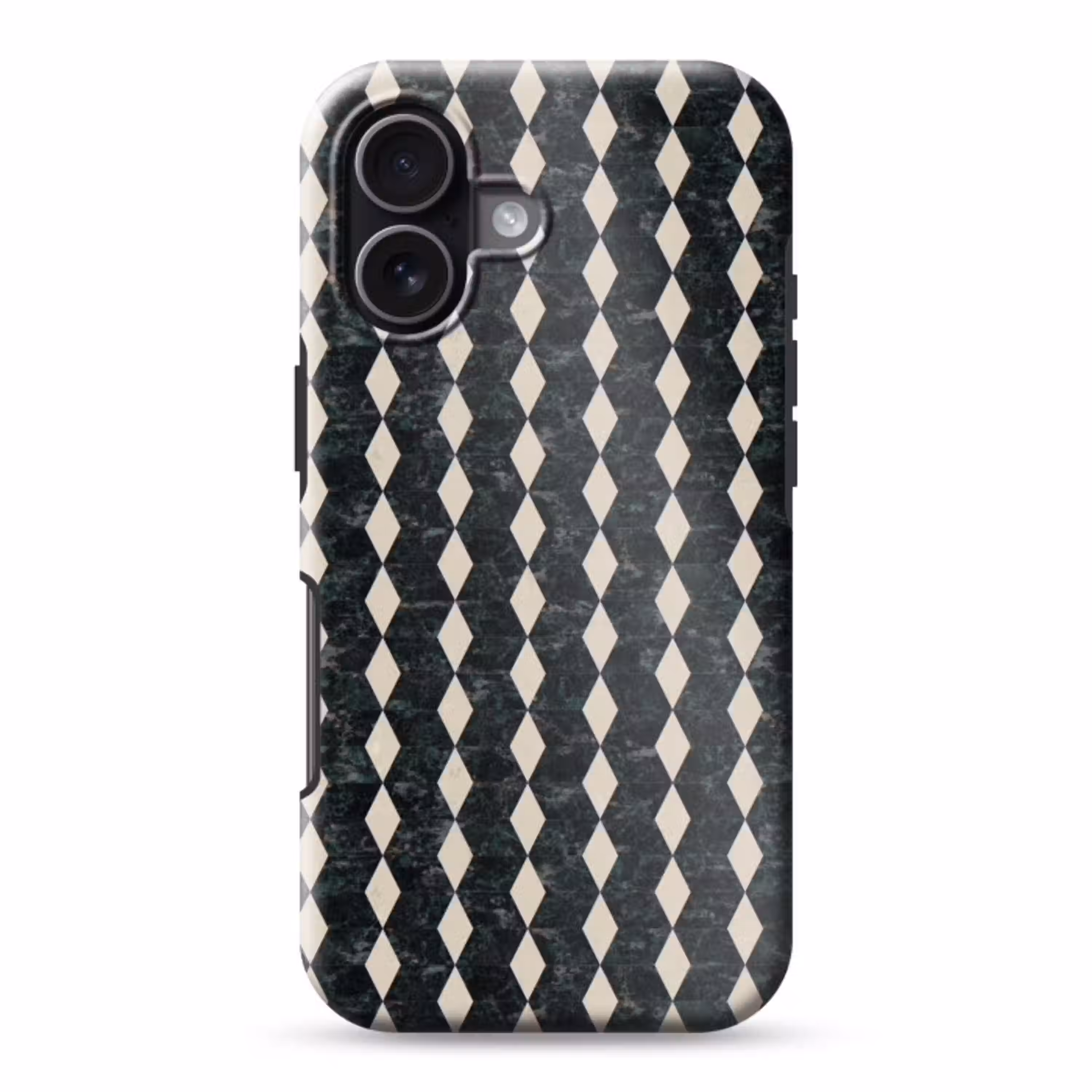Geometrisch - Patroon - Marmer - Groen Toughcase MagSafe Apple iPhone 17 klein 1017 -3d