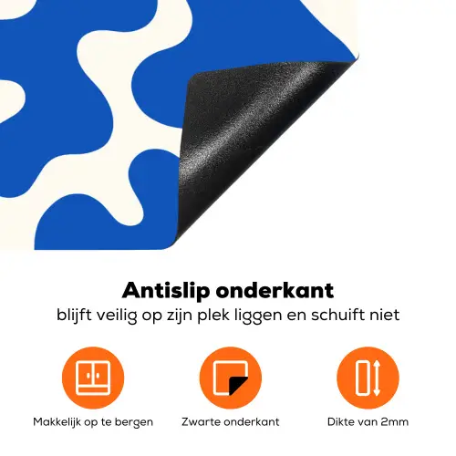 Vormen - Abstract - Blauw - Golven Inductie beschermer vinyl 3mm klein -zzzzzzz-td-onderkant