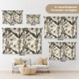 Klassiek - Botanisch - Zwart - Beige Wandkleed katoen klein 269 -tsfeer8_DE