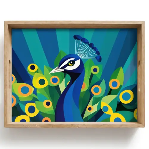 Pauw - Cirkels - Blauw Dienblad Rechthoek middel -z3d_shopping
