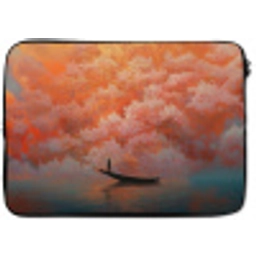 Zee - Boot - Wolken - Oranje laptophoes neopreen klein -zkaufland3dotto