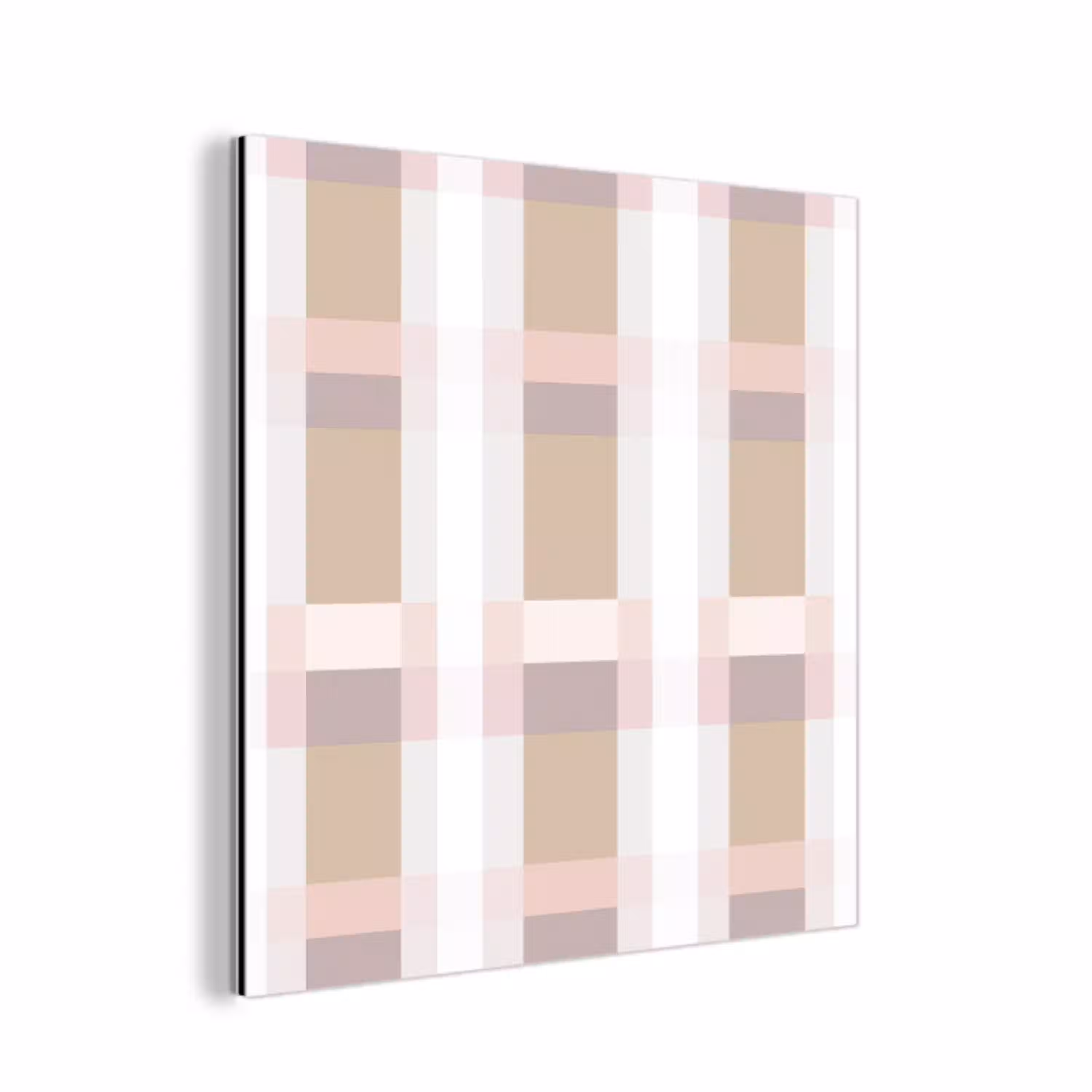 Ruitpatroon - Aardetinten - Minimalistisch aluminium wit klein 46 -3d