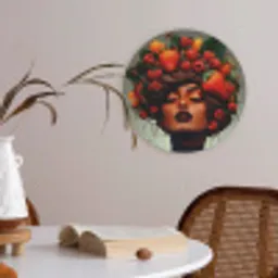 Vrouw - Chocolade - Frambozen - Aardbeien - Koekjes Akoestische PET Vilt - Rond klein -sfeer3