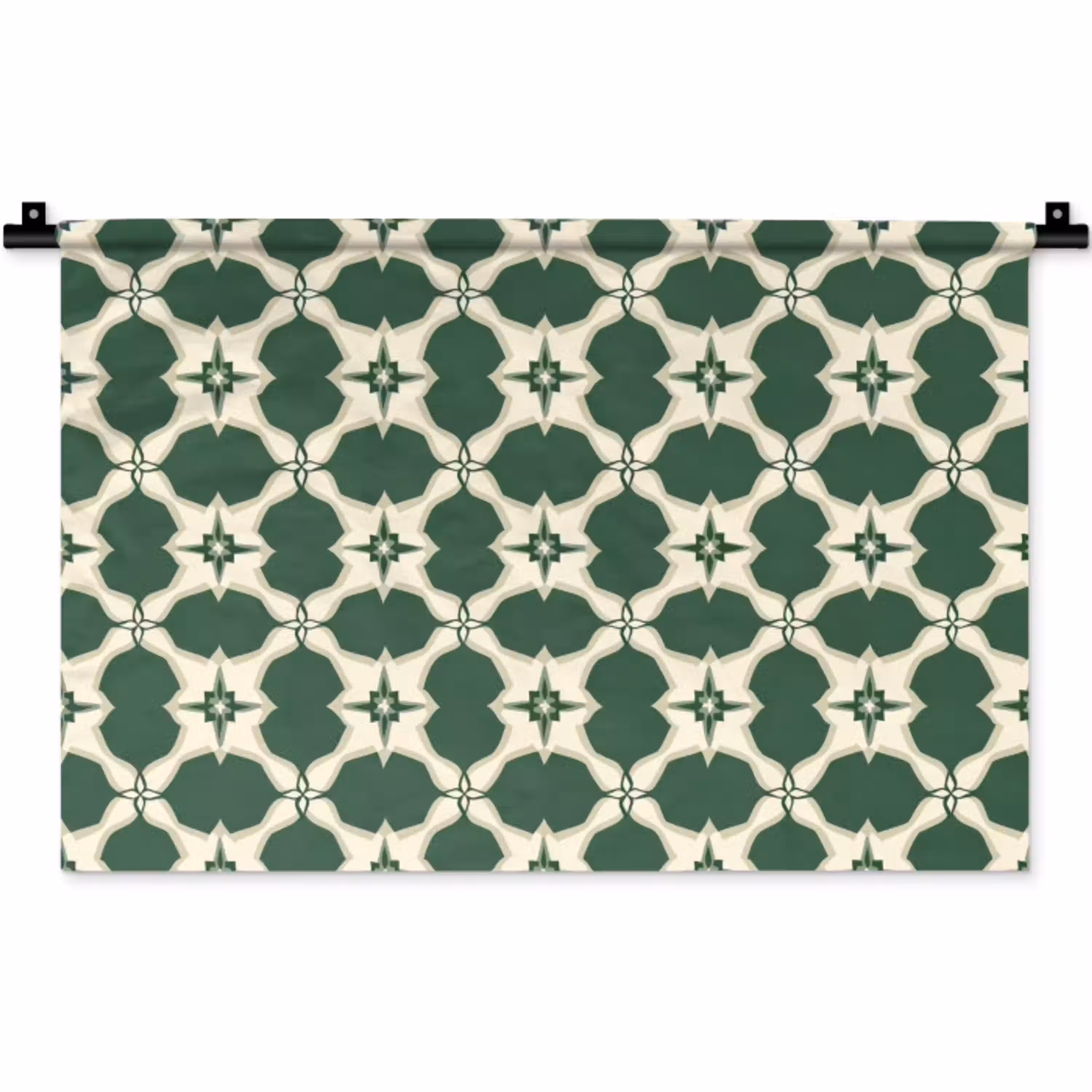 Tegel - Klassiek - Groen Wandkleed katoen klein 269 -zz3d
