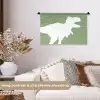 Dino - T-rex - Dinosaurus - Groen - Tyrannosaurus rex Wandkleed katoen klein -sfeer1