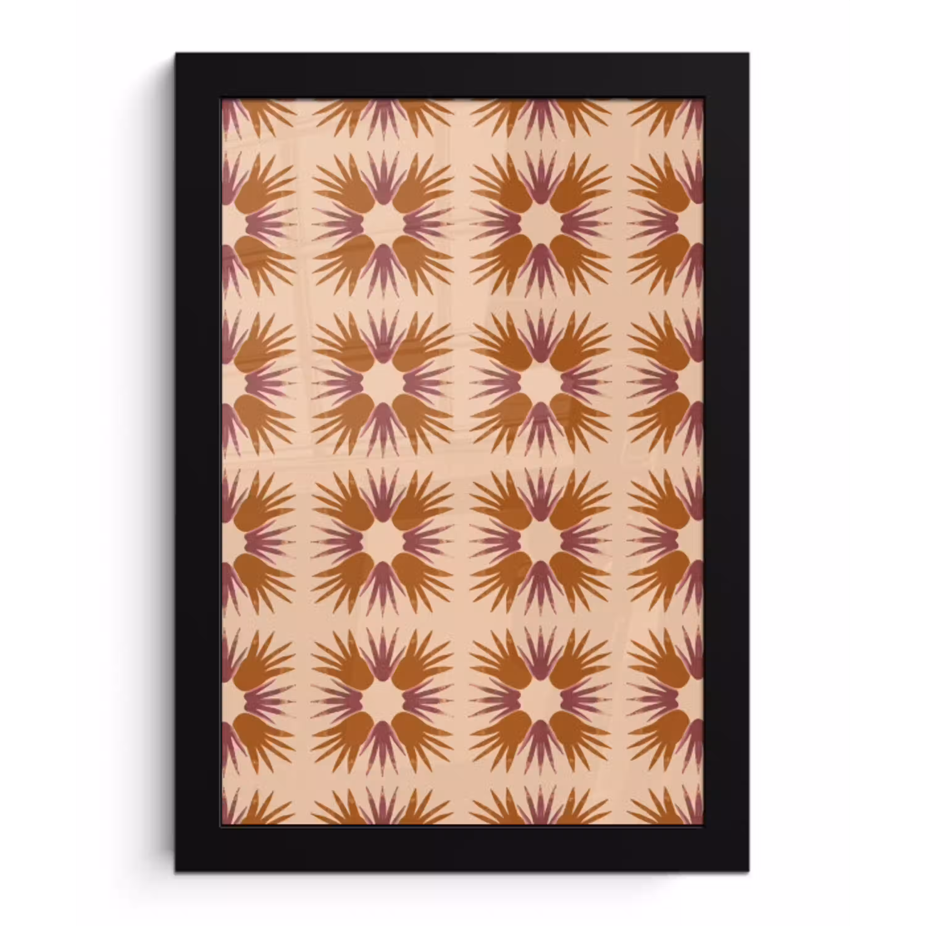 Ornament - Patroon - Oker fotolijst zwart zonder passe partout klein 224 -3d
