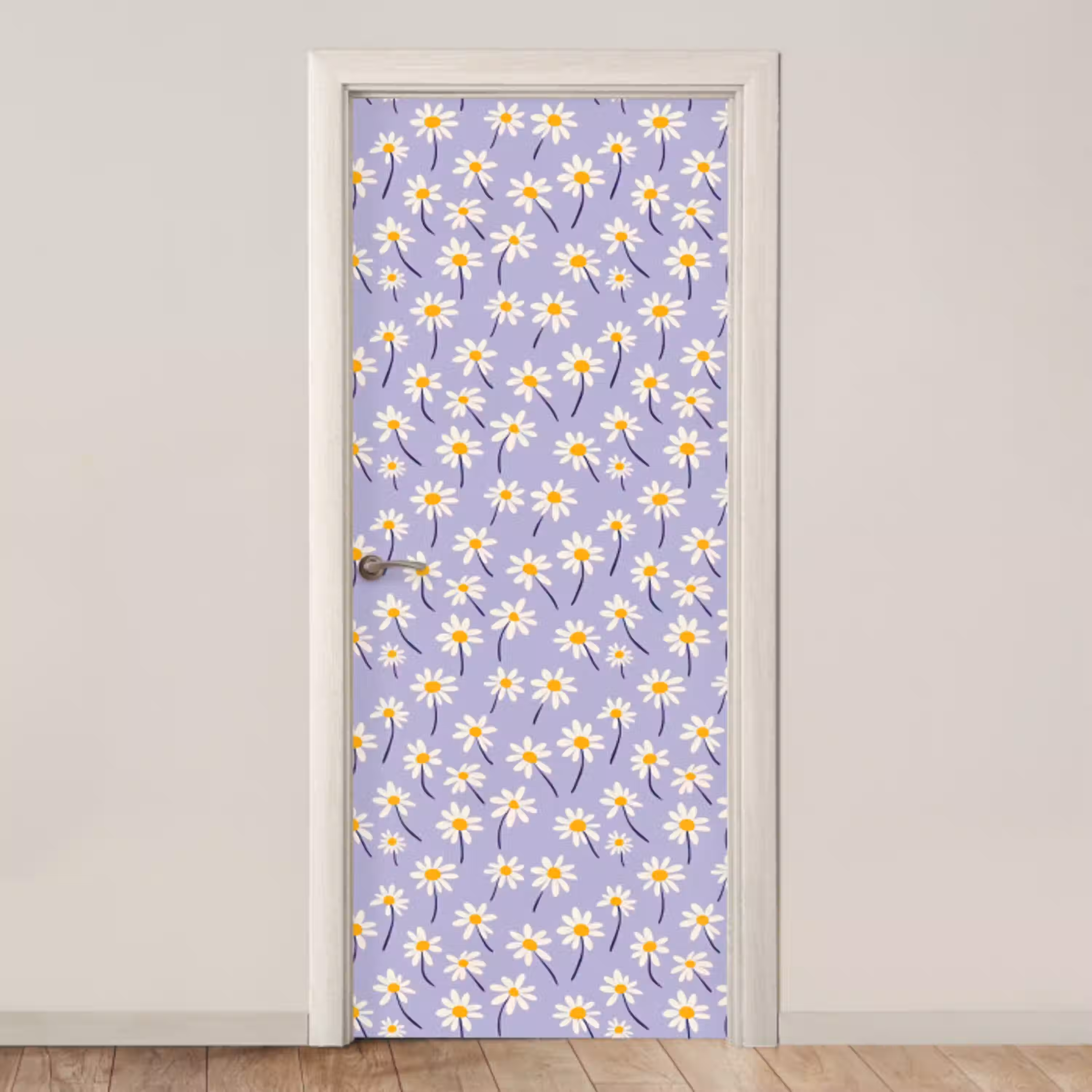 Modern - Madelief - Paars deurposter klein 289 -3d_beige