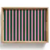 Verticale strepen - Groen - Roze Dienblad Rechthoek middel 911 -z3d_shopping