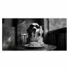 Golden Retriever - Hond - Vrolijk -  Bord spaghetti - Zwart - wit Muismat XXL klein -3d_leeg