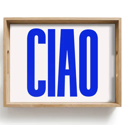 Ciao - Hoofdletters - Blauw - Minimalistisch Dienblad Rechthoek middel -z3d_shopping