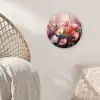 Klaprozen - Roze - Bloemen - Botanisch - Kunst Wandcirkel kunststof plaat 5mm dik klein -sfeer5