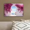 Zee - Roze - Bloemen - Poort canvas 2cm klein -sfeer3