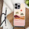 Palmbomen - Abstract - Zon - Heuvels Hoesje iPhone 16 Pro Max met koord klein -sfeer4