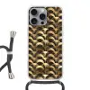 Schubben - Structuur - Goud Hoesje iPhone 16 Pro Max met koord klein 804 -3d