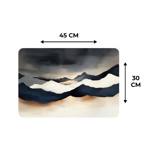 Bergen - Donkerblauw - Landschap Placemat vinyl groot -specs