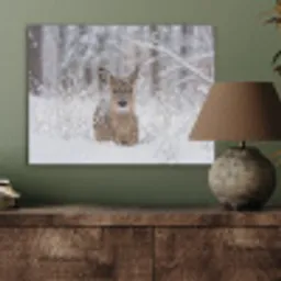 Hert - Sneeuw - Bos - Dieren - Vertederend PET vilt klein -sfeer2