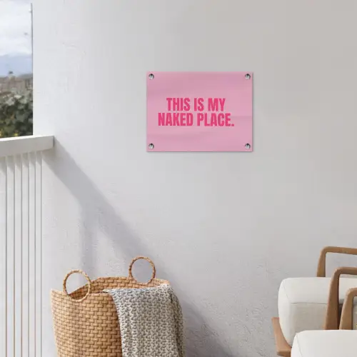 Tekst - Modern - Roze tuinposter los doek klein -sfeer8