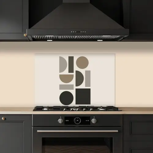 Natuurlijke tinten - Grafisch - Verticale compositie keuken achterwand spatscherm klein -sfeer1