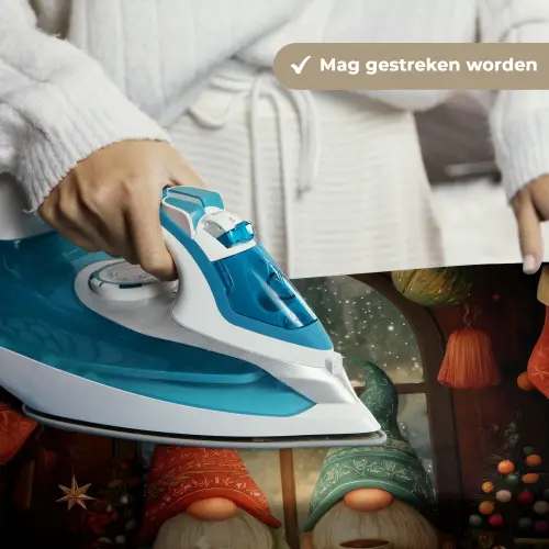 Gnooms - Kerst - Raam - Kleurrijk Wandkleed katoen klein -sfeer9