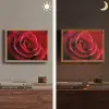 Rood - Roos - Romantisch Light Box met batterij (Wandlamp) middel -sfeer3