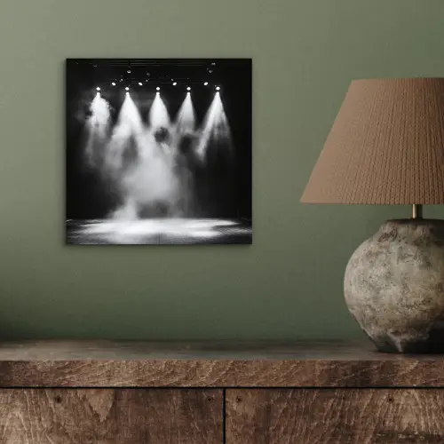 Theaterzaal - Mist - Spotlights - Zwart aluminium wit klein -sfeer2