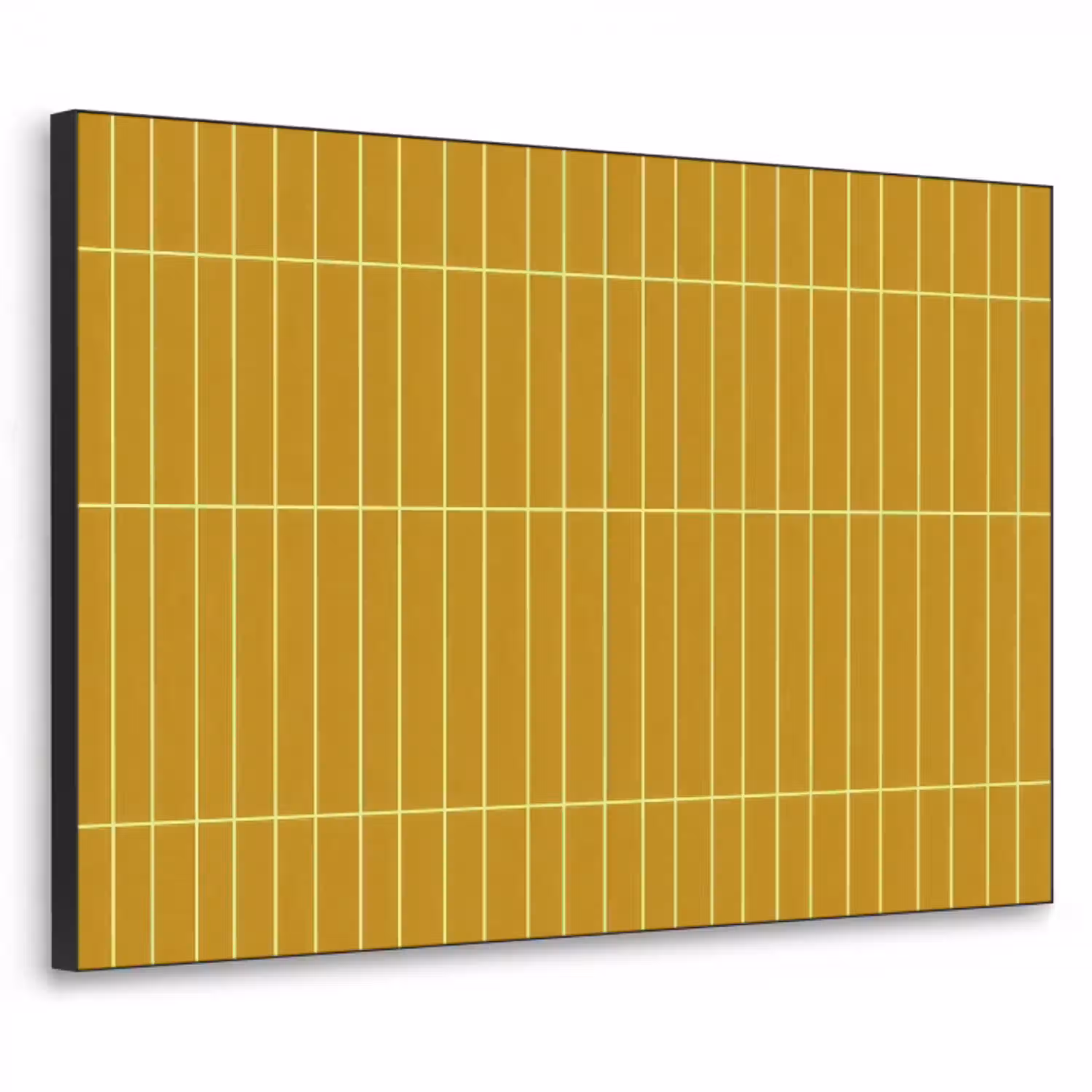 Tegels - Verticaal - Mosterdgeel Textielframe zwart klein 947 -3d
