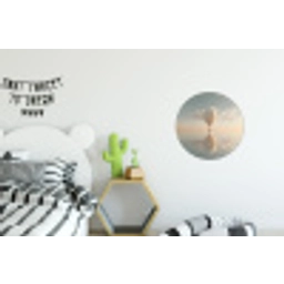 Luchtballon - Wolken - Water - Blauw Wandcirkel aluminium klein -kinderkamer