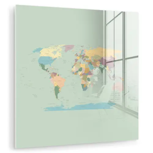 Wereldkaart - Realistisch - Kaart plexiglas 5mm klein -zzzproduct_nieuw