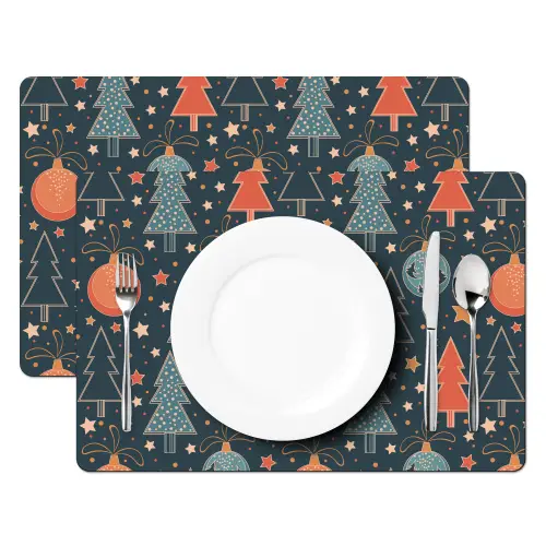 Illustratie - Kerst - Symbolen - Blauw Placemat vinyl groot 368 -zzsfeer2_Kitchenyeah-website