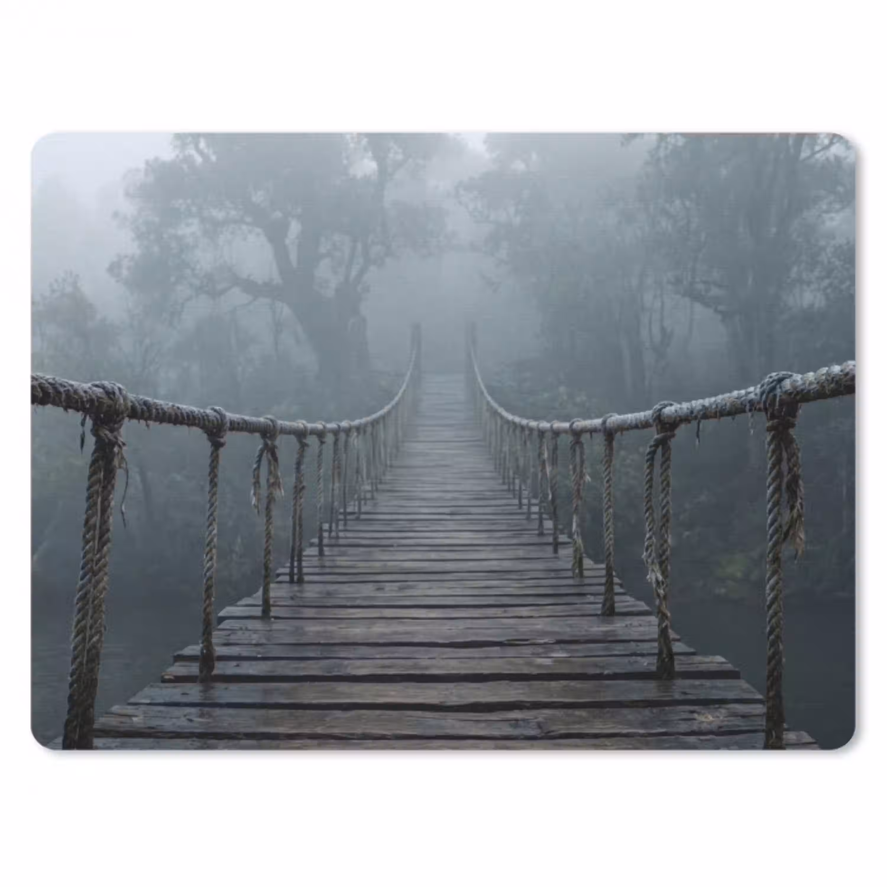 Brug - Jungle - Mist - Natuur muismat rubber klein -3d