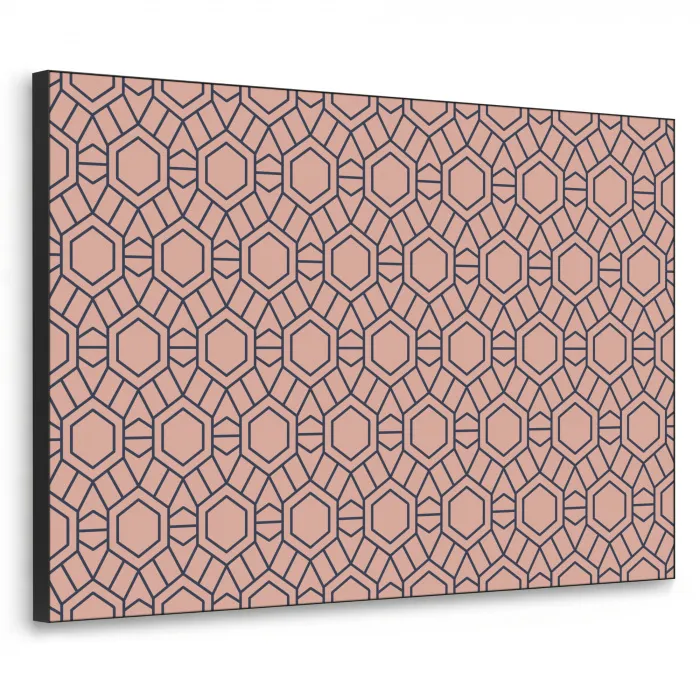 Strak - Patroon - Roze - Donkerblauw Textielframe zwart klein 947 -3d