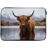 Schotse hooglander - Bruin - Water laptophoes neopreen klein -zkaufland3dotto