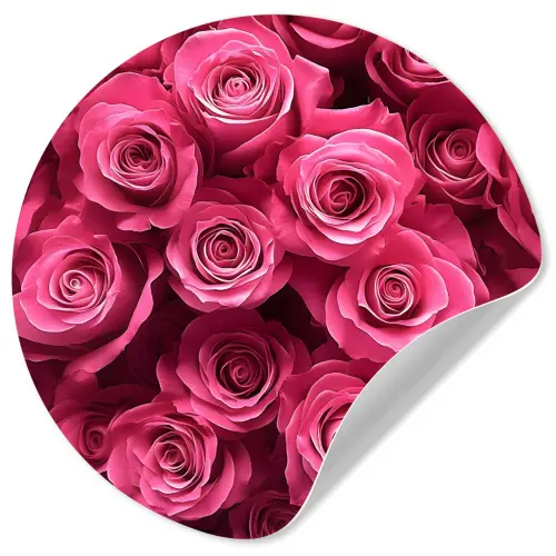 Rozen - Pink - Bloem Wandcirkel behangsticker klein -3d