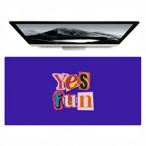 Yes fun - Kleurrijk - Collage-stijl Muismat XXL klein -zzz3d