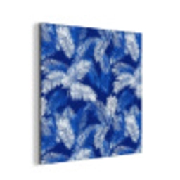 Palmblad - Patroon - Blauw aluminium wit klein 46 -3d