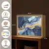 Marmer - Blauw - Goud - Abstract Light Box met batterij (Wandlamp) middel -USP_websiteoverzichtNL