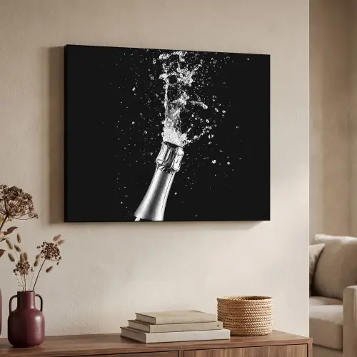 Champagne - Zwart - Spetters - Popping Textielframe - compleet frame klein -sfeer3