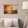 Boom - Landschap - Oranje Wandkleed katoen klein -sfeer4
