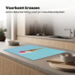 Bolletjes - Schepijs - Hoorntje - Blauw Inductie beschermer vinyl 3mm klein -sfeer1